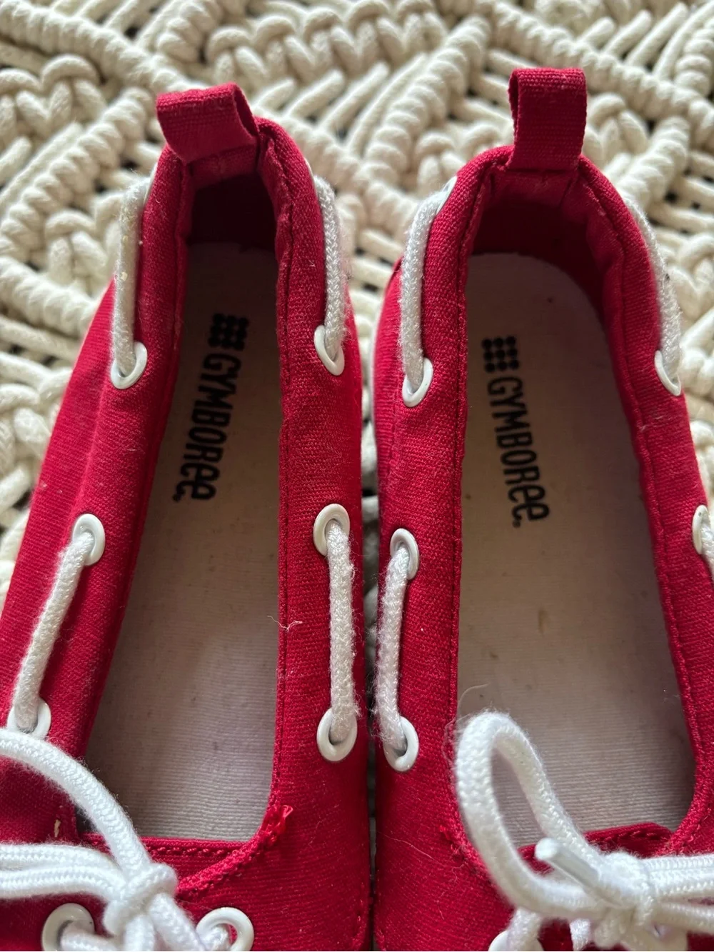 Gymboree Girls' Red Canvas Boat Shoes size 13